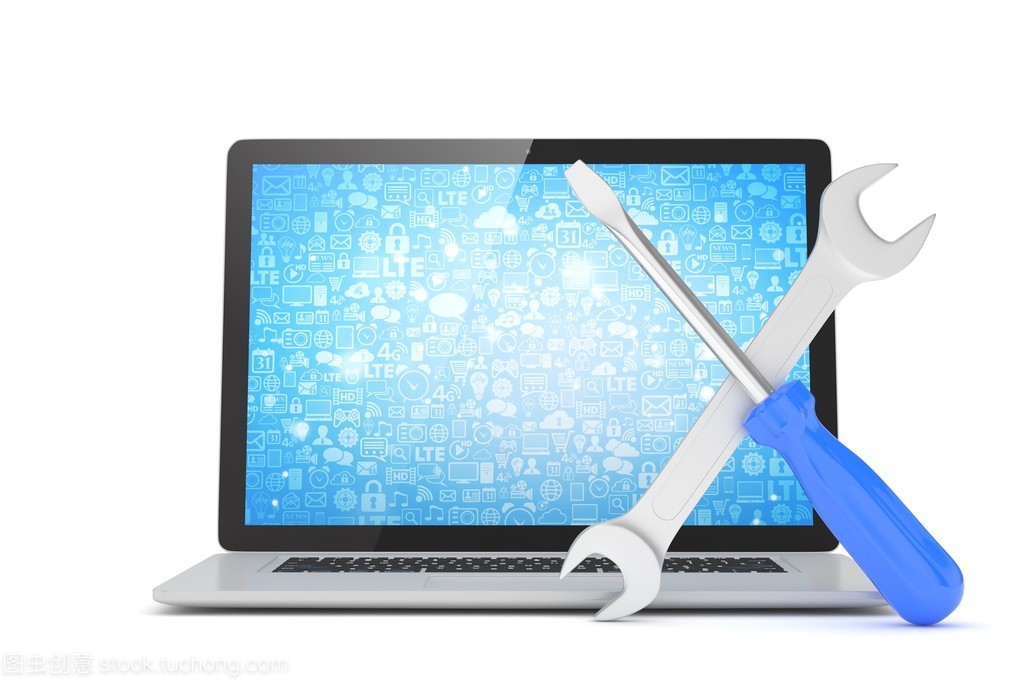 筆記本電腦維修與維護(hù)中的扳手與螺絲刀 工具背后的計算機(jī)服務(wù)